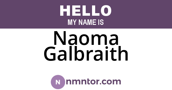 Naoma Galbraith
