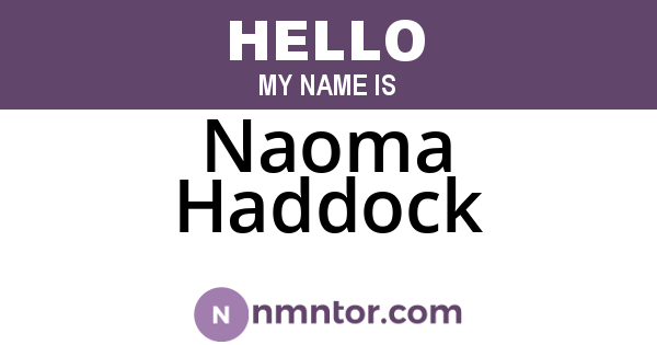 Naoma Haddock