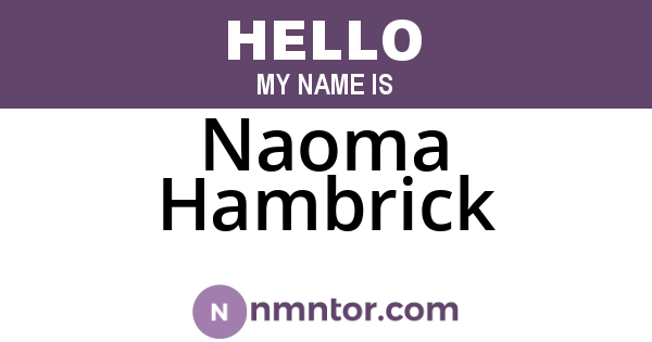 Naoma Hambrick