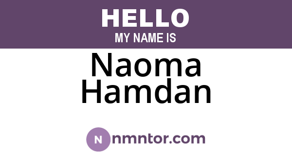 Naoma Hamdan