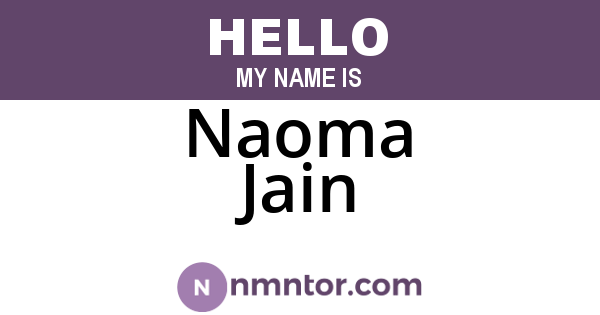 Naoma Jain