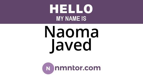 Naoma Javed