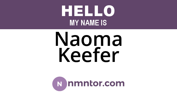 Naoma Keefer