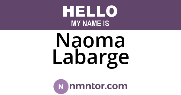 Naoma Labarge