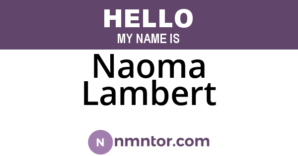 Naoma Lambert