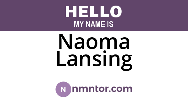 Naoma Lansing