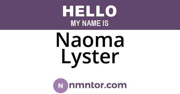 Naoma Lyster
