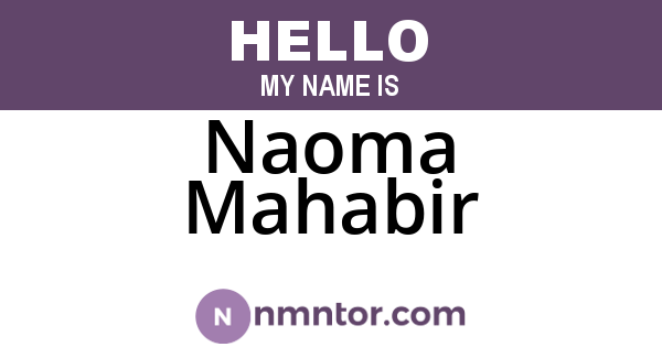 Naoma Mahabir