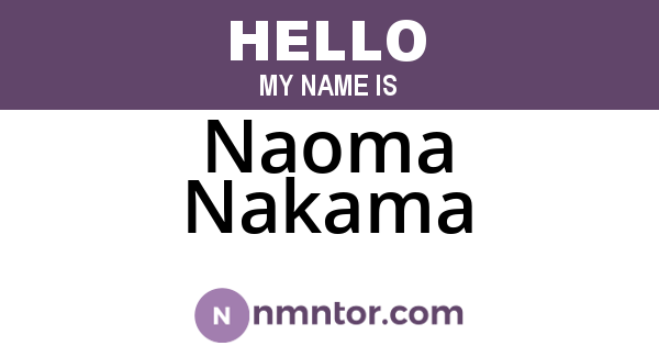 Naoma Nakama