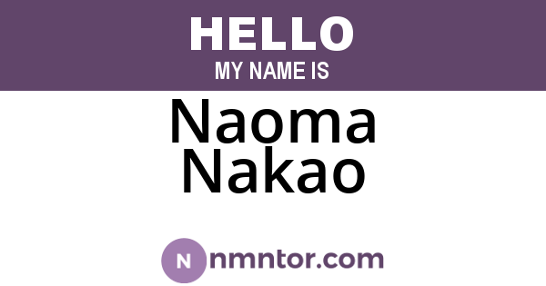Naoma Nakao