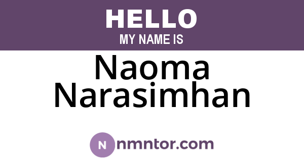 Naoma Narasimhan