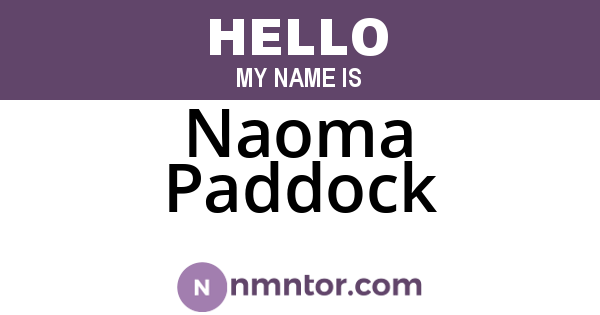 Naoma Paddock