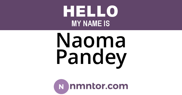 Naoma Pandey