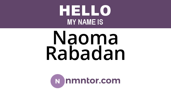 Naoma Rabadan