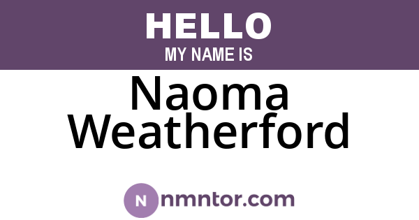 Naoma Weatherford