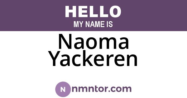 Naoma Yackeren