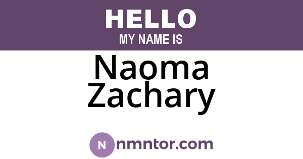 Naoma Zachary