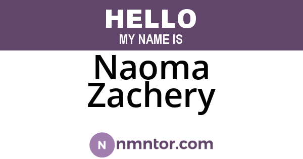 Naoma Zachery