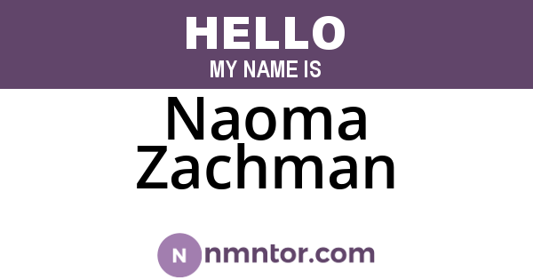 Naoma Zachman