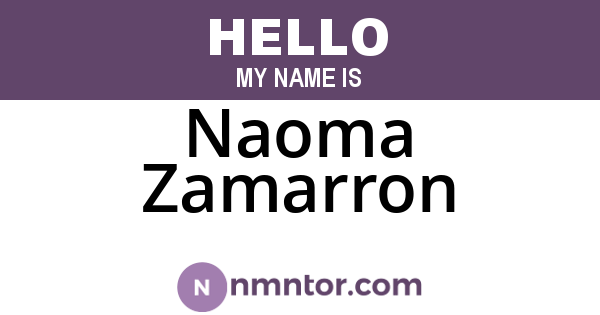 Naoma Zamarron