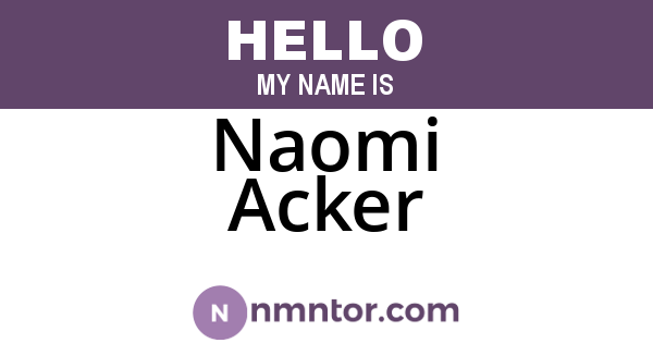 Naomi Acker