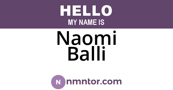 Naomi Balli