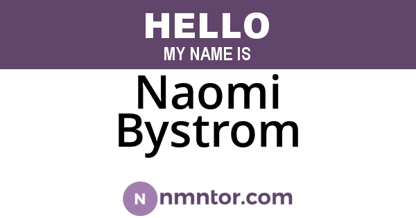 Naomi Bystrom