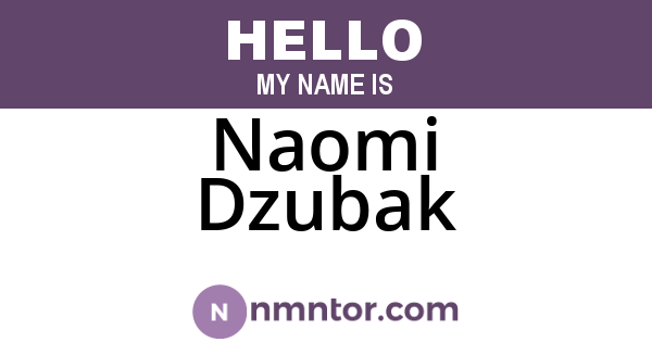 Naomi Dzubak