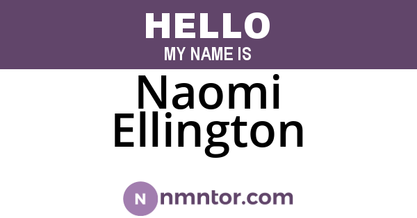 Naomi Ellington