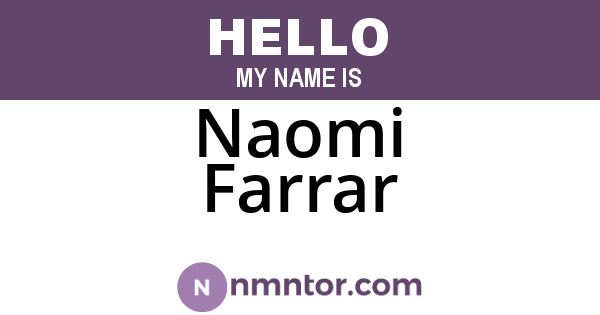 Naomi Farrar