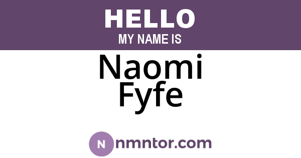 Naomi Fyfe