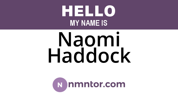 Naomi Haddock