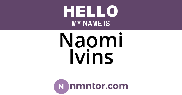 Naomi Ivins