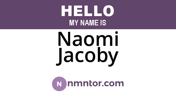 Naomi Jacoby