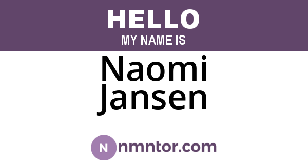 Naomi Jansen