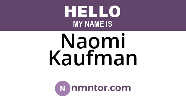 Naomi Kaufman