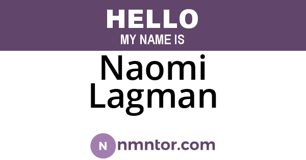 Naomi Lagman