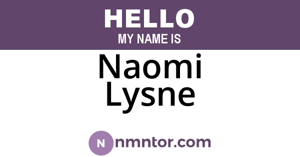 Naomi Lysne