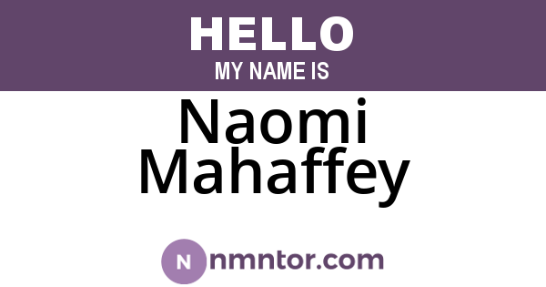 Naomi Mahaffey