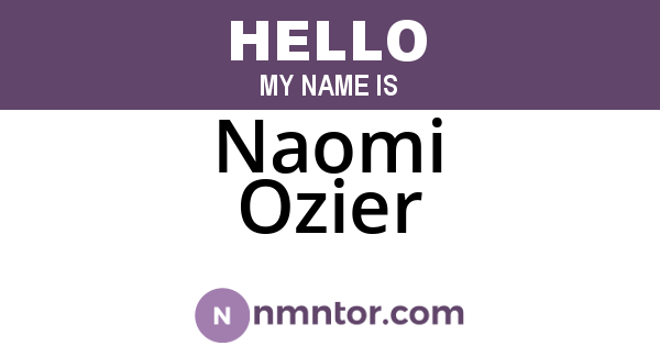 Naomi Ozier