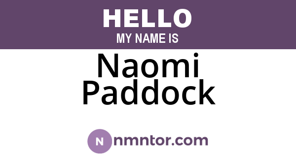 Naomi Paddock