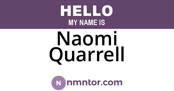 Naomi Quarrell