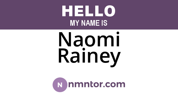 Naomi Rainey
