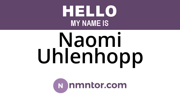 Naomi Uhlenhopp