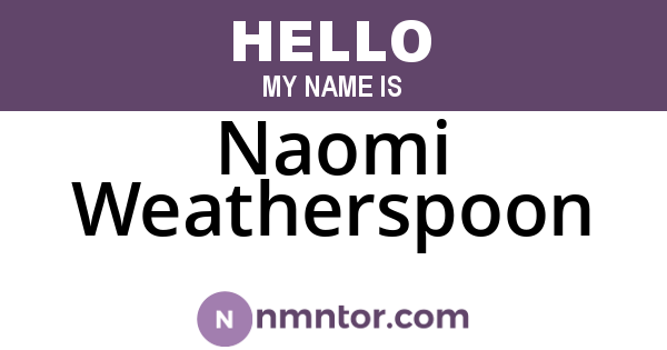 Naomi Weatherspoon