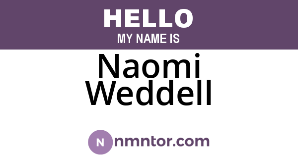 Naomi Weddell