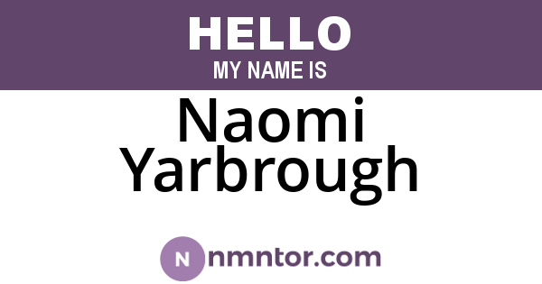 Naomi Yarbrough