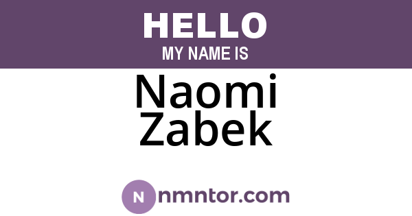 Naomi Zabek