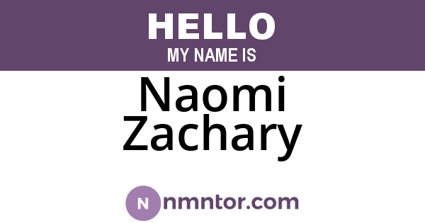 Naomi Zachary