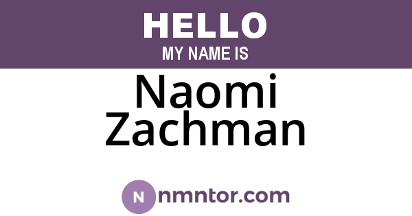 Naomi Zachman